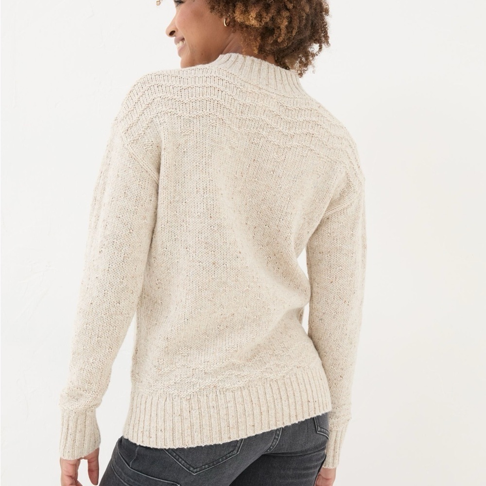 NWT Fat Face Ivory Snowflake Wool Jumper Sweater Size 6 - Picture 3 of 11